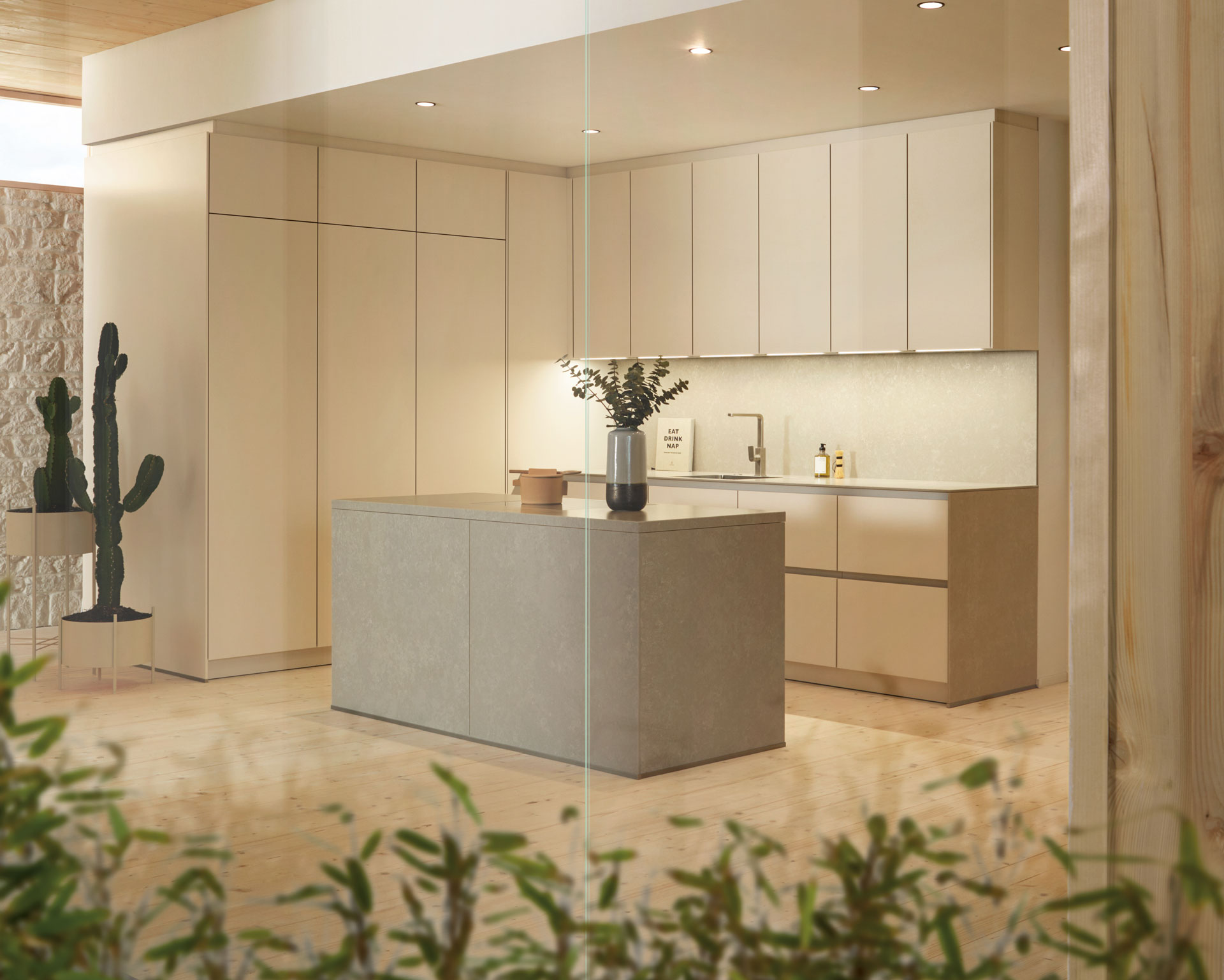 Systemo quartz worktop detail in a contemporary kitchen