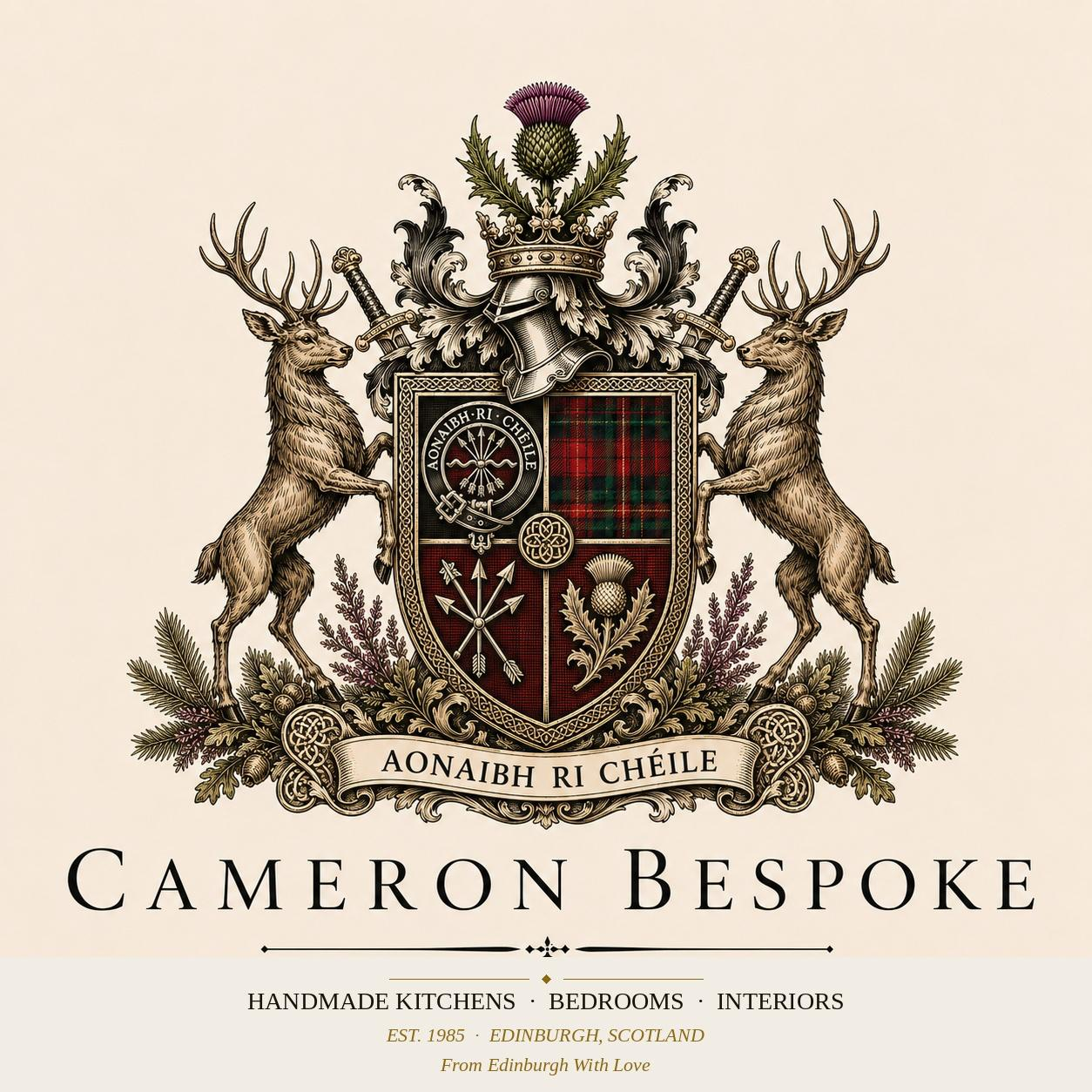 Cameron Bespoke crest - established 1983, Edinburgh, Scotland