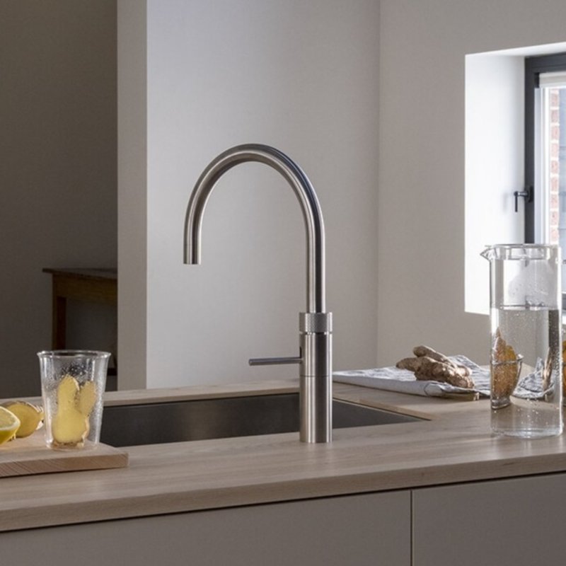 Quooker Fusion Round boiling water tap in stainless steel