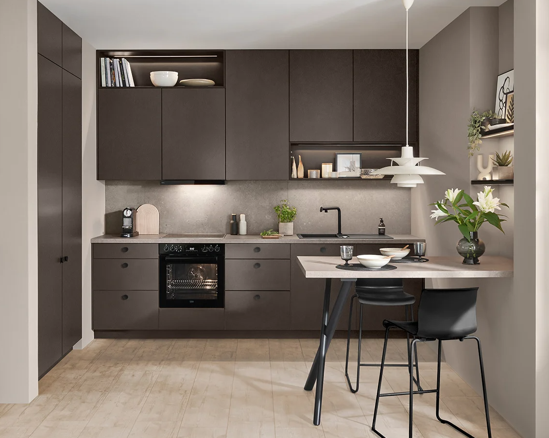 Nobilia Look kitchen - lacquer-laminate slab front, handled or handleless