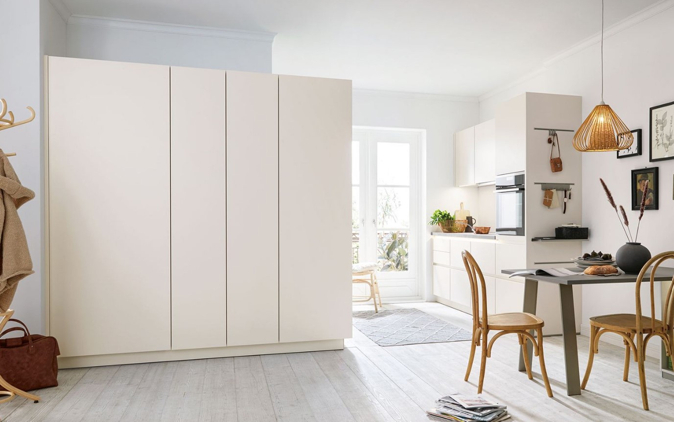 Schüller Nova kitchen - laminate slab front, handled or handleless
