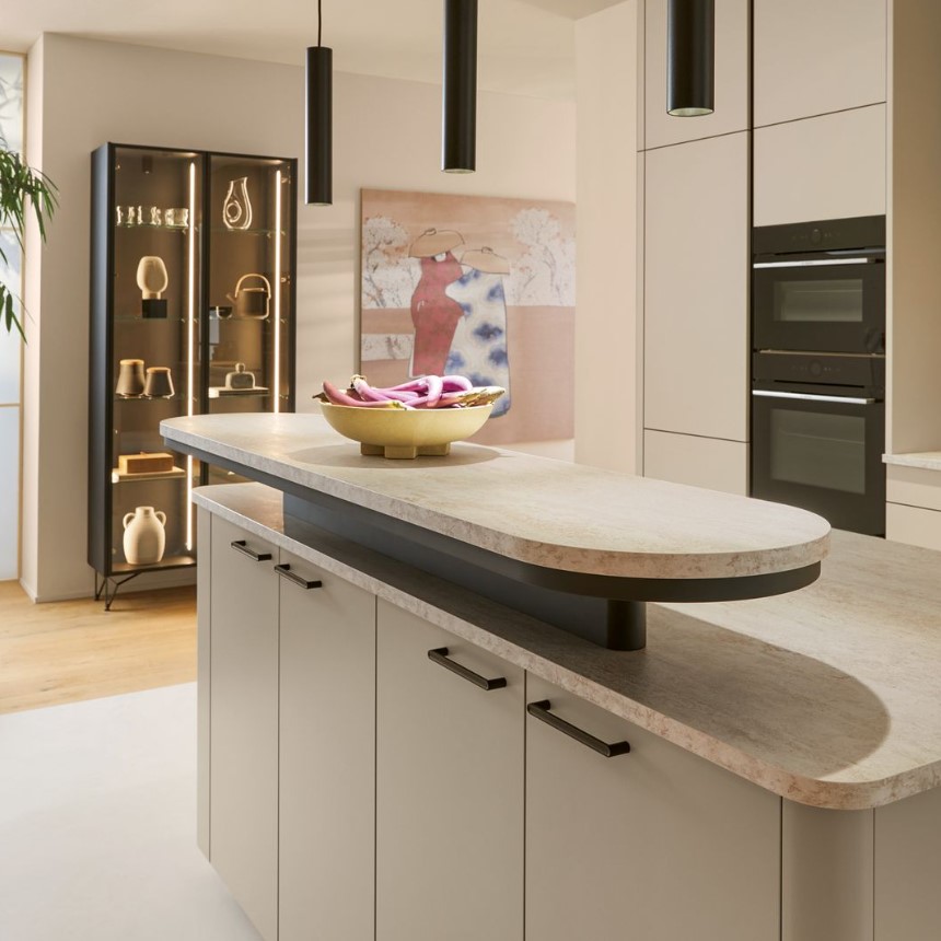 Schüller Salona kitchen - matt laminate slab front, anti-fingerprint